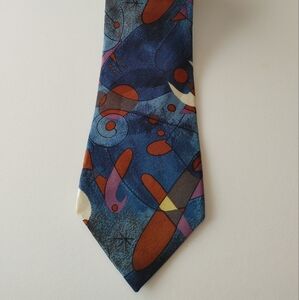 Christian Dior Abstract Blue Multicolor Men's Tie 52"x3-1/4"